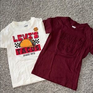Levi's Kids White and Maroon T-Shirt Duo